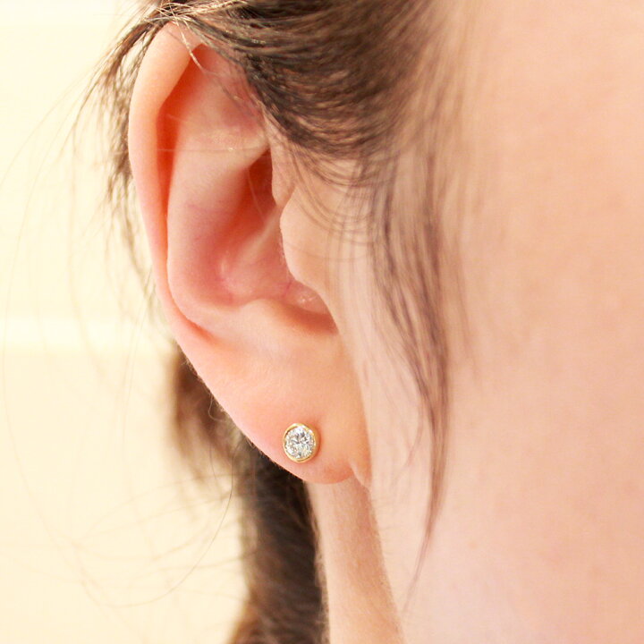 楽天市場】ピアス K18 ホワイトゴールド ダイヤモンドピアス 0.2ct×0.2  