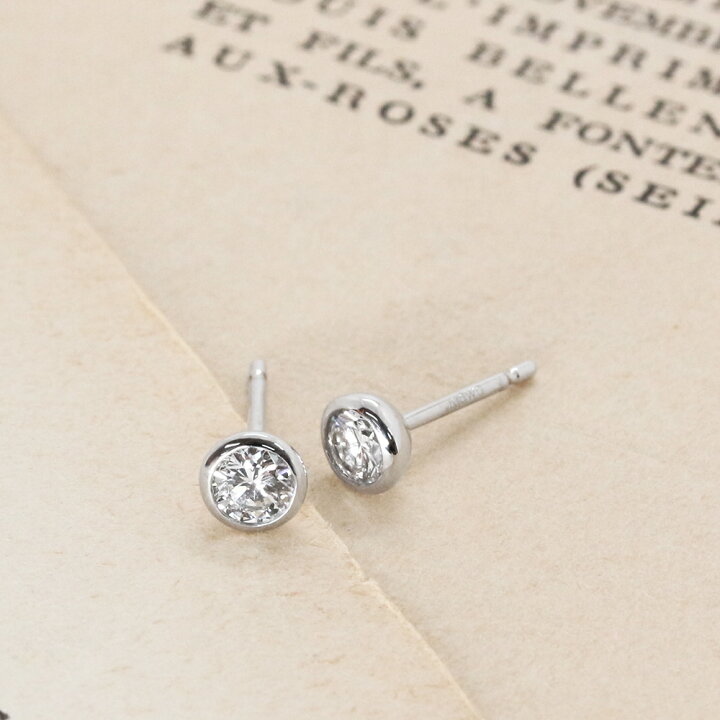 楽天市場】ピアス K18 ホワイトゴールド ダイヤモンドピアス 0.2ct×0.2 