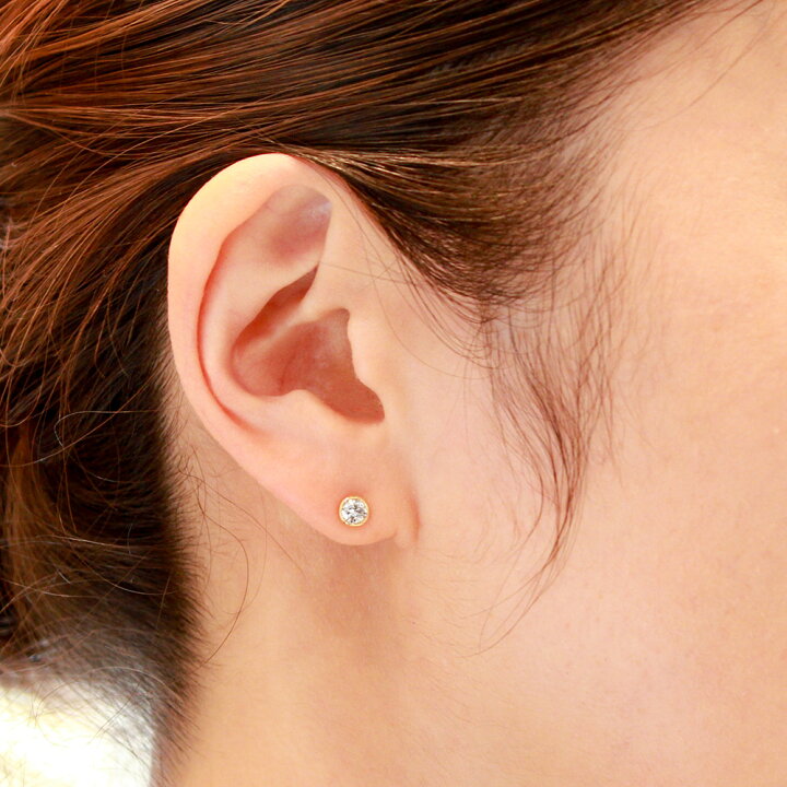 楽天市場】ピアス K18 ピンクゴールド ダイヤモンドピアス 0.2ct×0.2ct 