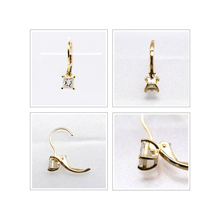 楽天市場】ピアス 0.4ct プリンセスカット ダイヤモンドピアス K18 