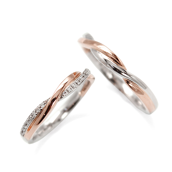 楽天市場】結婚指輪 ダイヤ マリッジリング プラチナ Pt900 & K18 