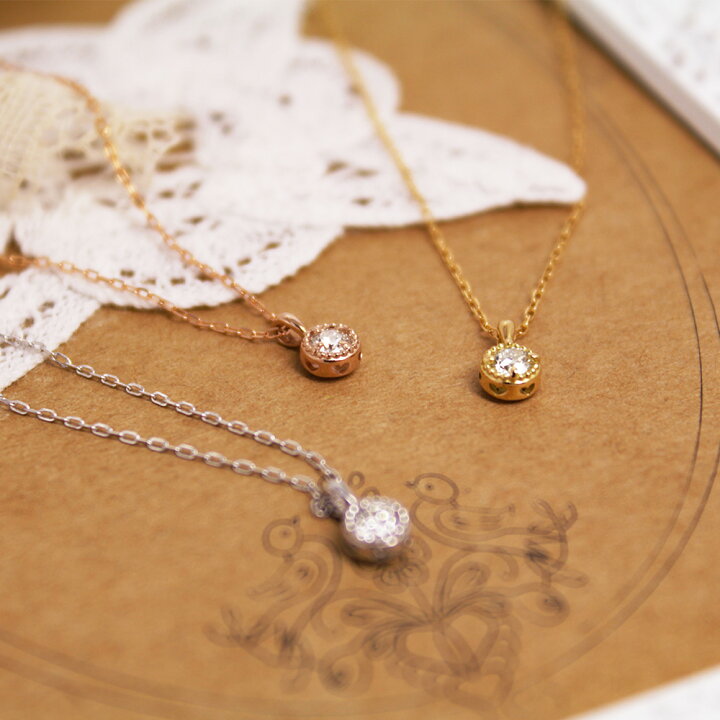 楽天市場】ダイヤモンド 一粒ダイヤ ネックレス 18金 ホワイトゴールド  