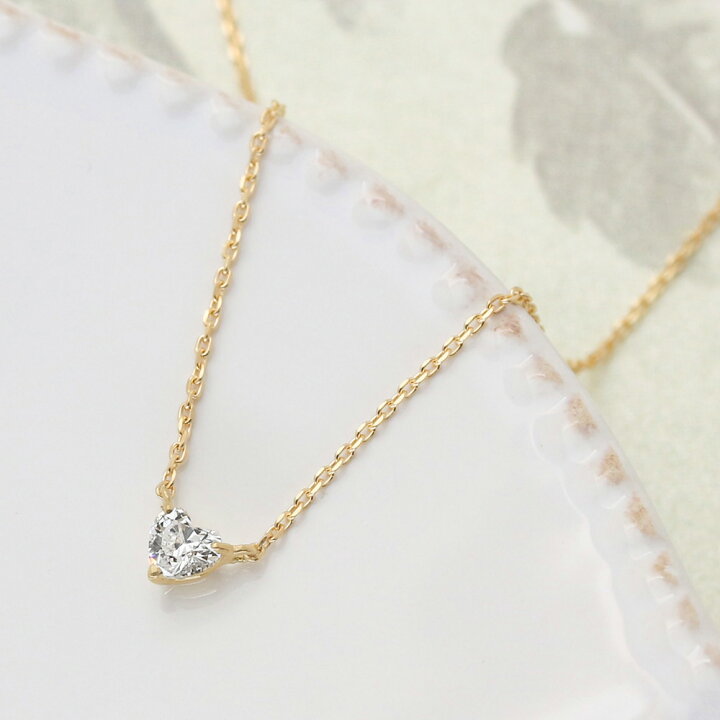 楽天市場】ハートシェイプ ダイヤモンド ネックレス 0.154ct Fカラー  