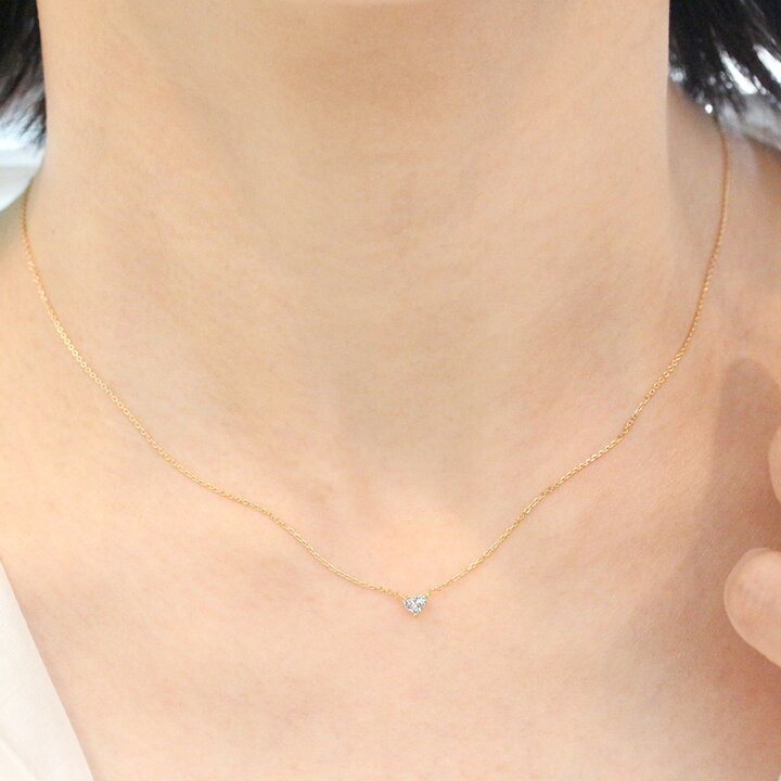 楽天市場】ハートシェイプ ダイヤモンド ネックレス 0.154ct Fカラー  