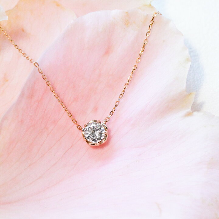 楽天市場】ネックレス ダイヤモンド 0.2ct 18金 ゴールド フラワー 