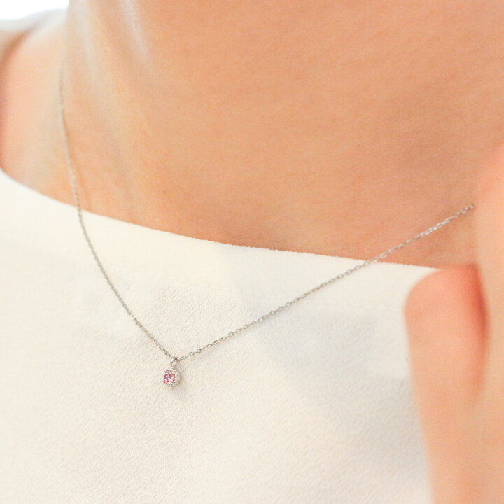 楽天市場】天然 ピンクダイヤモンド 0.051ct SI-2 一粒 ネックレス 