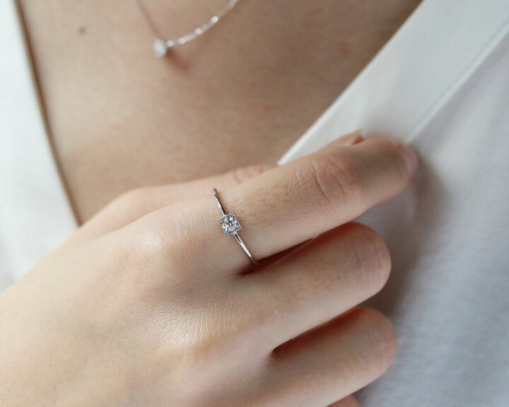 楽天市場】「タルト」一粒 リング 天然 ダイヤモンド 0.112ct【E/VS-2 