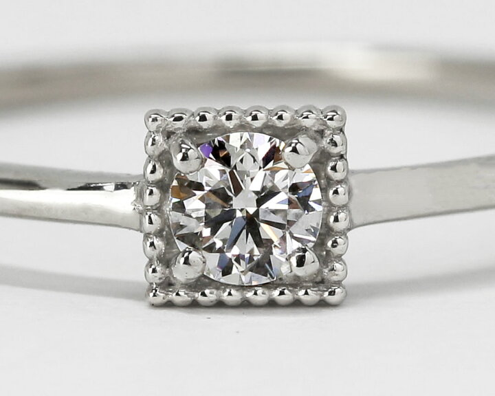 楽天市場】「タルト」一粒 リング 天然 ダイヤモンド 0.112ct【E/VS-2 