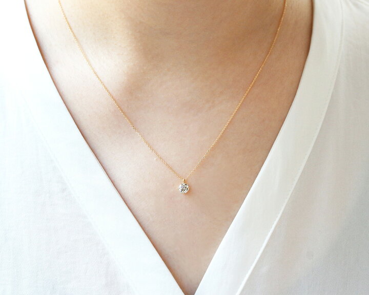 楽天市場】「アン」一粒 ネックレス 天然ダイヤモンド 0.404ct【I/VVS2 