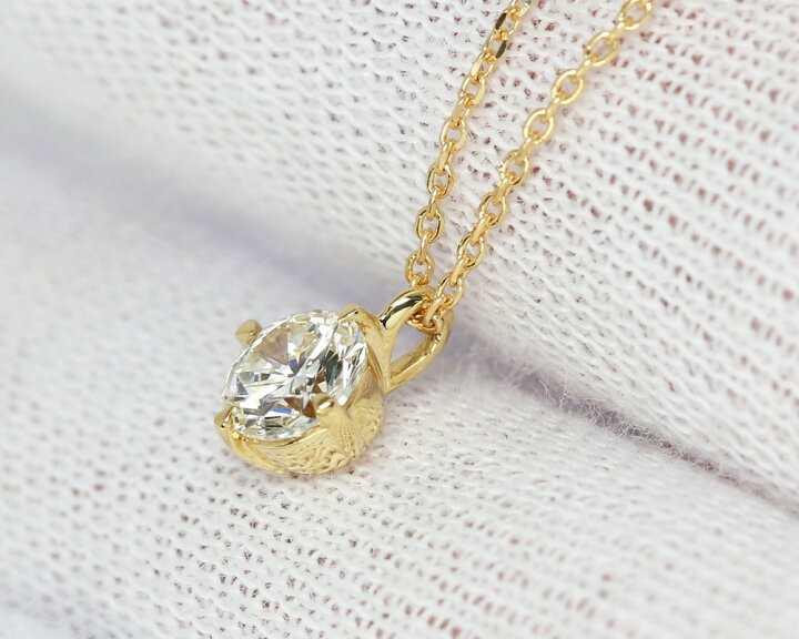 楽天市場】「アン」一粒 ネックレス 天然ダイヤモンド 0.404ct【I/VVS2  