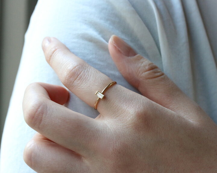 楽天市場】「ステップカット」 一粒 リング ダイヤモンド 0.155ct【D 