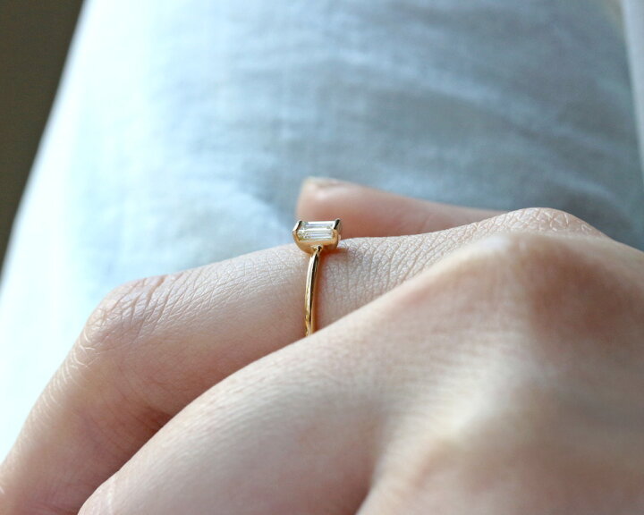楽天市場】「ステップカット」 一粒 リング ダイヤモンド 0.155ct【D 
