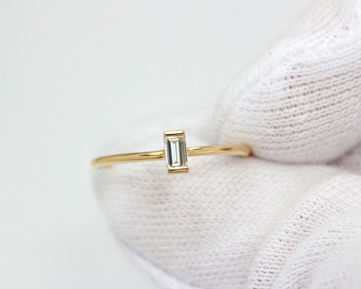 楽天市場】「ステップカット」 一粒 リング ダイヤモンド 0.155ct【D 