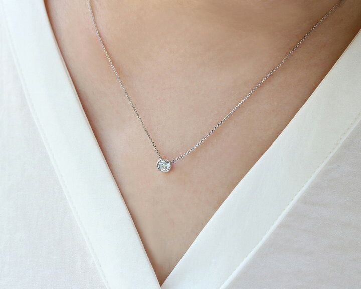 楽天市場】「イデアル」一粒 ネックレス 天然ダイヤモンド 0.312ct【E 
