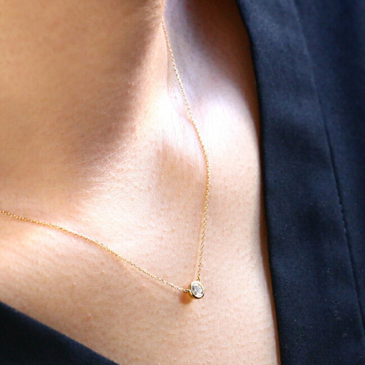 楽天市場】K18 天然 ダイヤモンド 0.2ct フクリン 一粒 ネックレス送料  