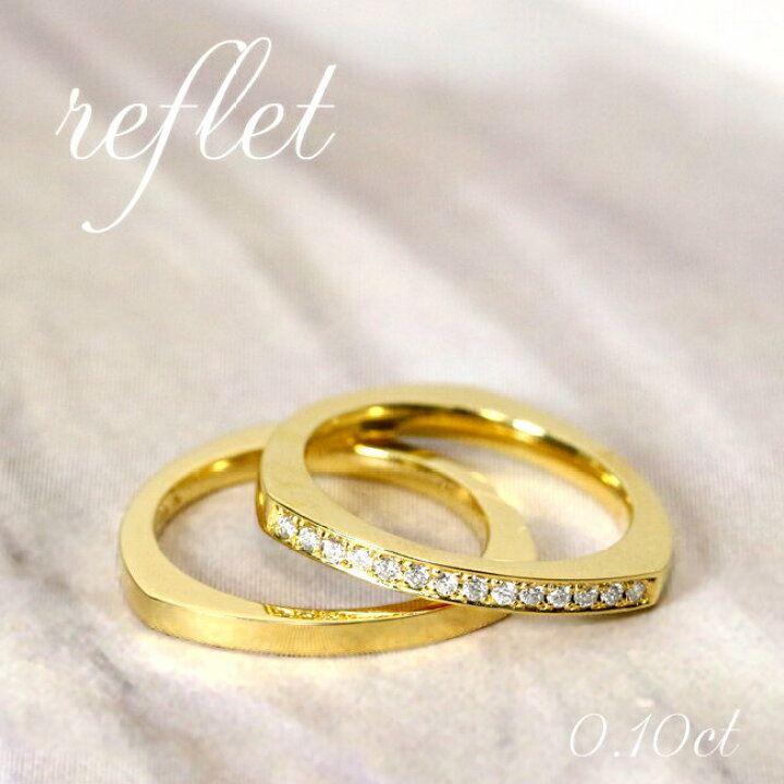 楽天市場】K18 天然 ダイヤモンド 0.1ct 三角フォルムリング 9号-14号  