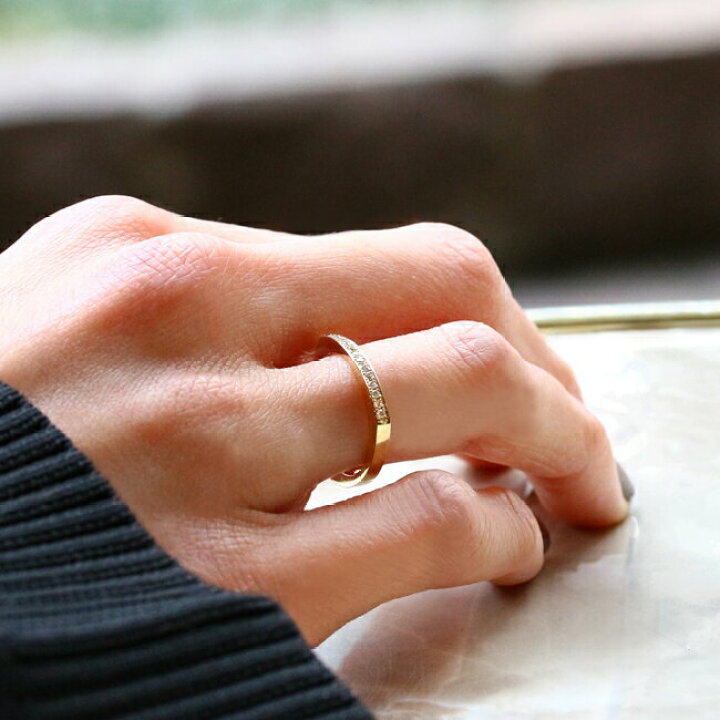 楽天市場】K18 天然 ダイヤモンド 0.1ct 三角フォルムリング 9号-14号  