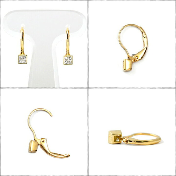 楽天市場】K18 プリンセスカット 天然 ダイヤモンド 計0.16ct 