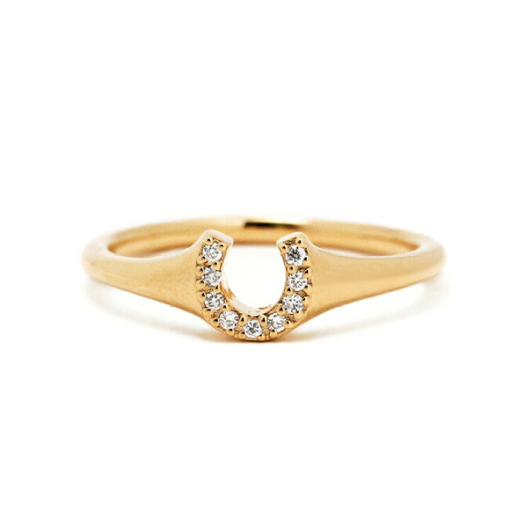 楽天市場】K18 天然 ダイヤモンド 0.04ct 馬蹄リング 6号-16号送料無料  