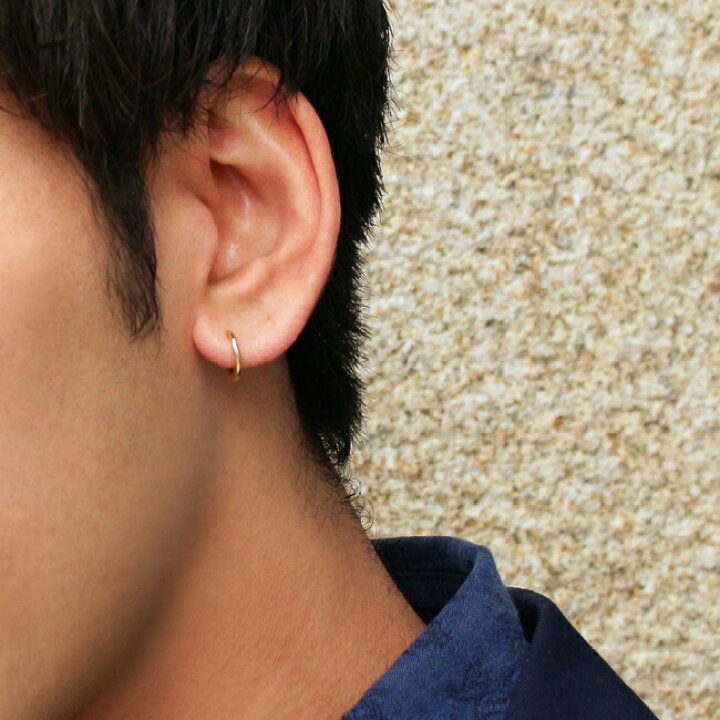 楽天市場】K18 K10 ユニセックス ミニ フープピアス 片耳用送料無料 18 