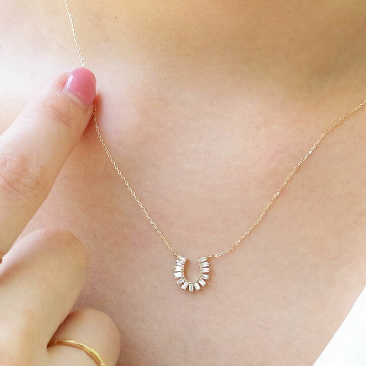 楽天市場】K18 天然 バゲットカット ダイヤモンド 0.2ct 馬蹄 