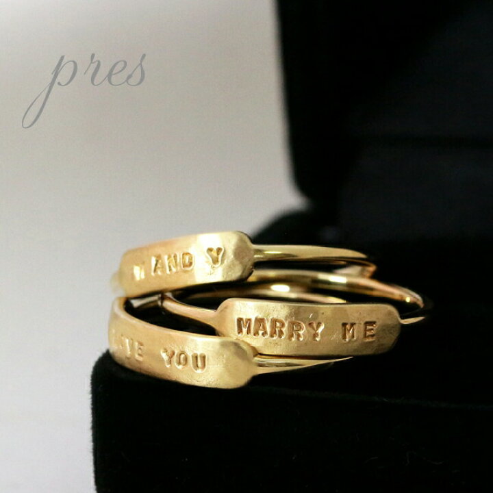 楽天市場】K18 K10 メッセージ リング 1号-16号 送料無料 高品質 18金  