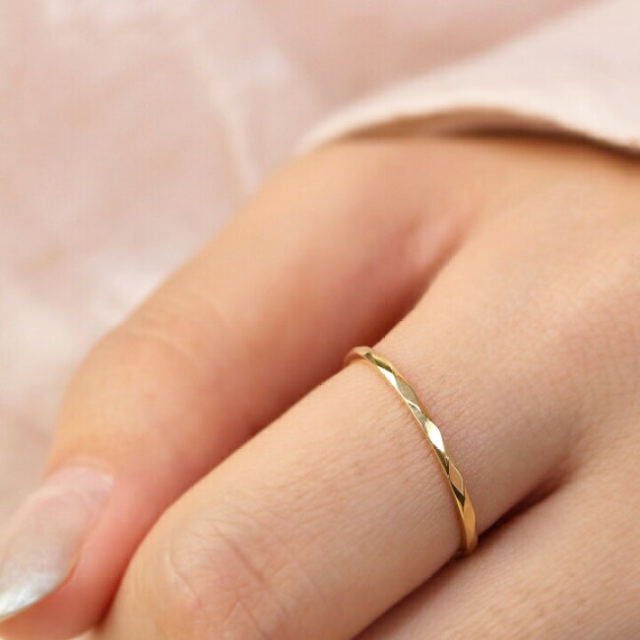 楽天市場】K18 カット 地金リング 1号-15号送料無料 特別価格 18金  