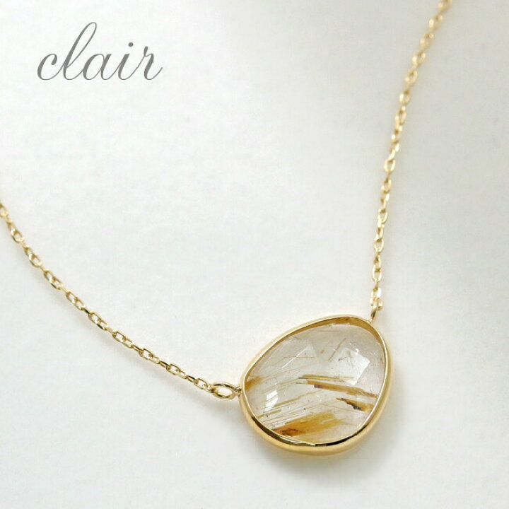 楽天市場】K18 スライス ルチルクォーツ ネックレス イエローゴールド  