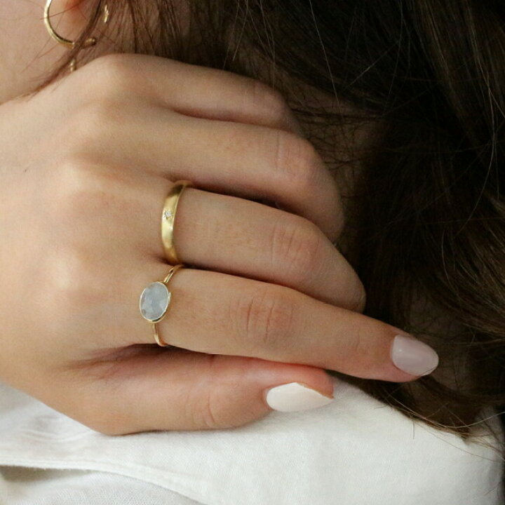 楽天市場】K18 スライス ミルキー アクアマリン リング 7号-14号 送料  