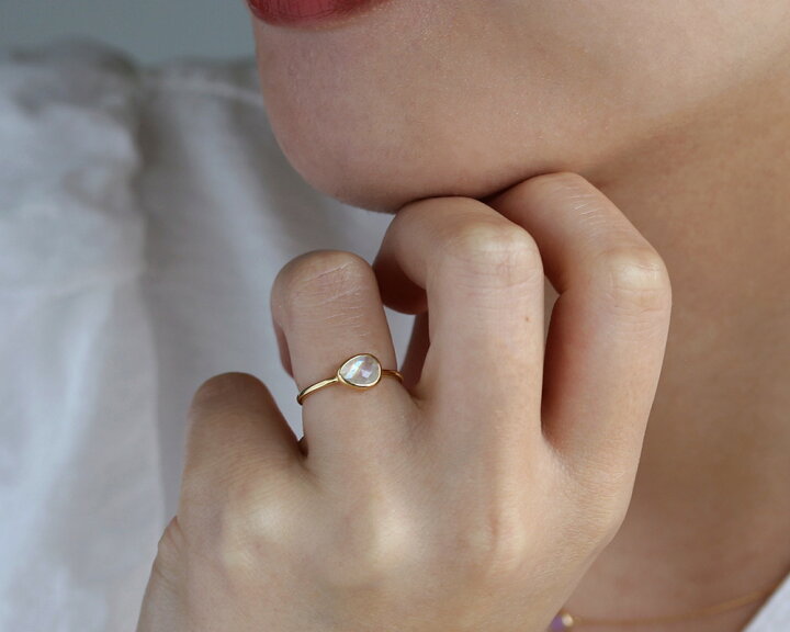 楽天市場】K18 レインボームーンストーン リング 7号-13号 イエロー  