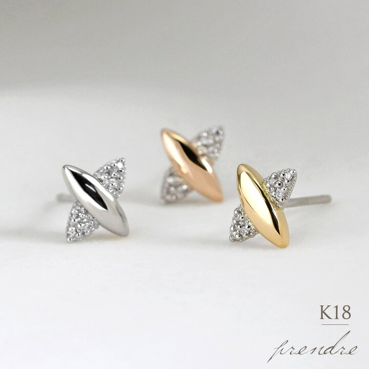 楽天市場】K18 天然 ダイヤモンド 0.02ct コンビ ピアス 片耳用 ※一部 