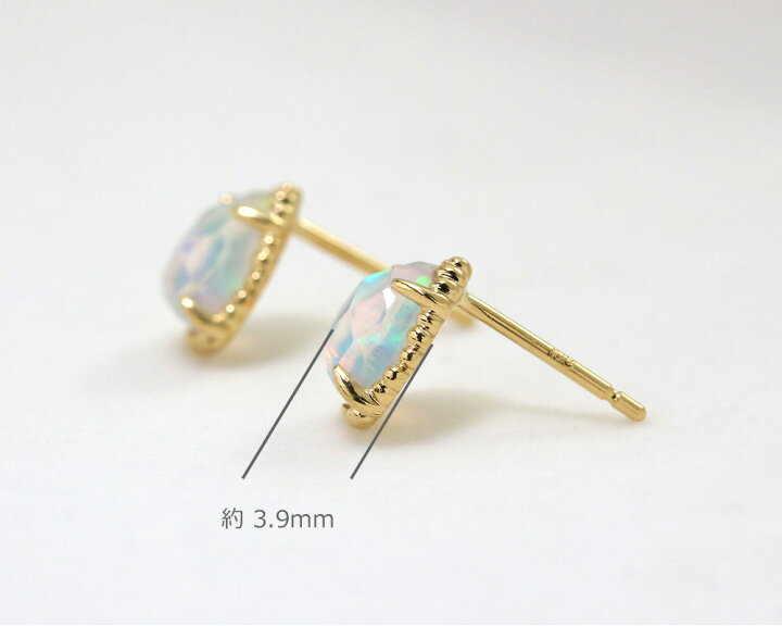 天然オパール3.6ct ピアス K18 美品