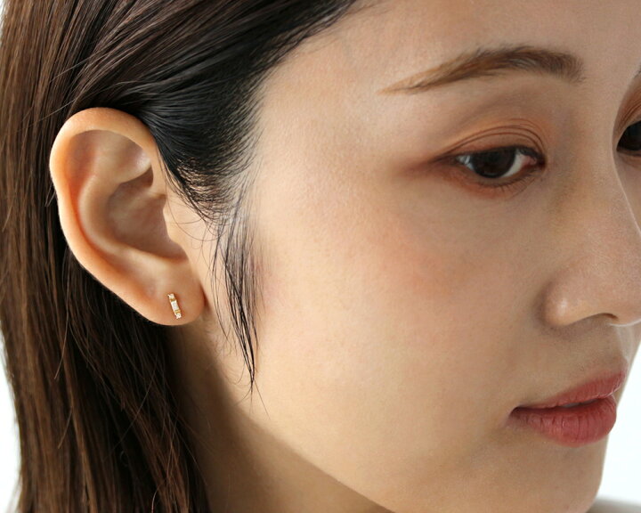 楽天市場】K18 天然ダイヤモンド 0.05ct バーピアス 片耳用 送料無料 