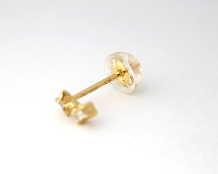 楽天市場】K18 天然ダイヤモンド 0.02ct フラワーピアス 片耳用 送料  