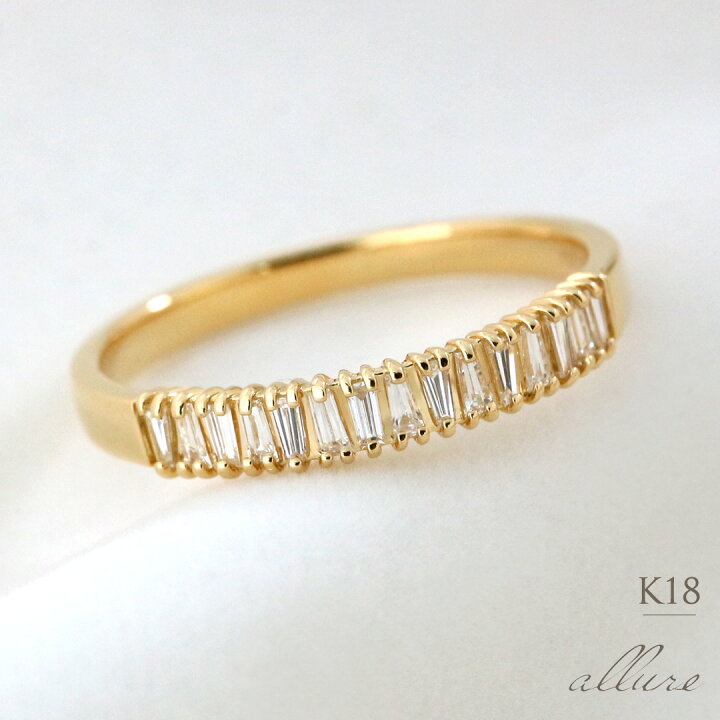 楽天市場】K18 テーパーバゲットカット 天然ダイヤモンド 0.15ct  
