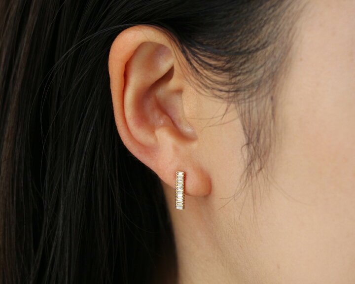 楽天市場】K18 テーパーバゲットカット 天然ダイヤモンド 0.16ct バー  