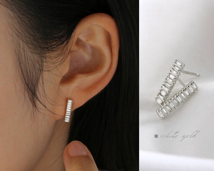 楽天市場】K18 テーパーバゲットカット 天然ダイヤモンド 0.16ct バー 