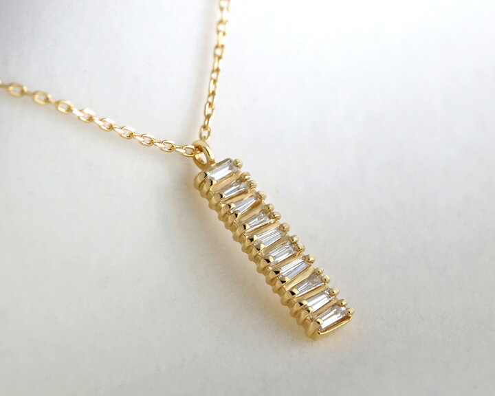 楽天市場】K18 テーパーバゲットカット 天然ダイヤモンド バー  