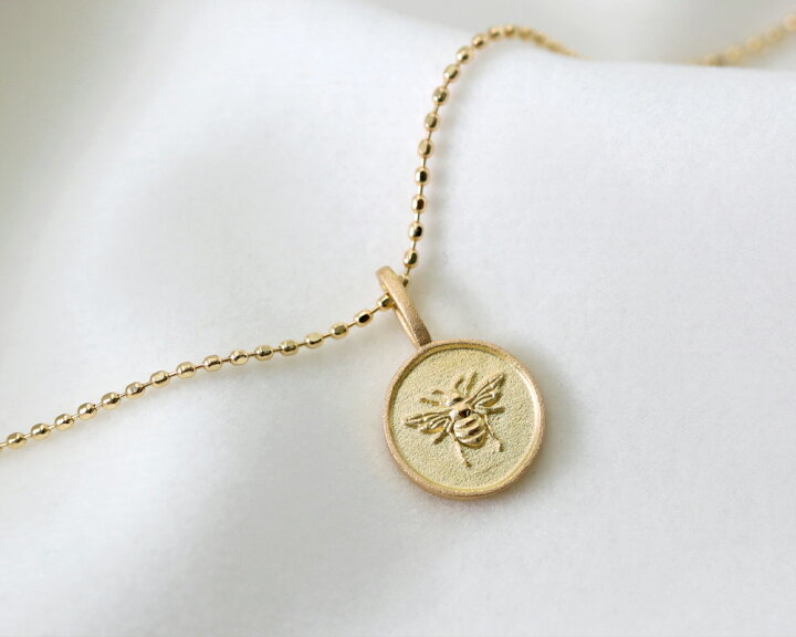 楽天市場】K18 K10 ミツバチ コイン ネックレスチャーム 送料無料 高  