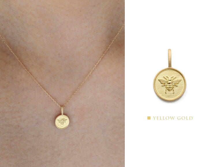 楽天市場】K18 K10 ミツバチ コイン ネックレスチャーム 送料無料 高  