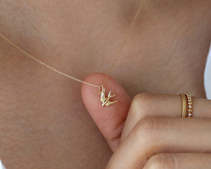 楽天市場】K18 K10 ツバメ ネックレスチャーム 送料無料 高品質  