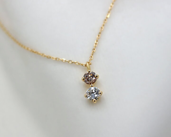 楽天市場】K18 K10 天然 ブラウンダイヤモンド 計0.21ct 2粒 