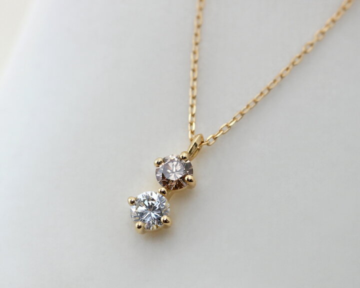 楽天市場】K18 K10 天然 ブラウンダイヤモンド 計0.21ct 2粒 