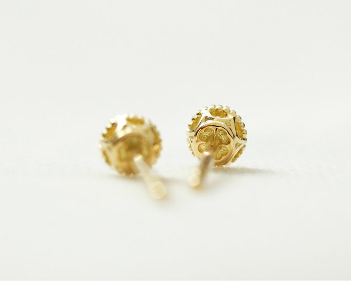 楽天市場】K18 K10 天然ダイヤモンド 計0.14ct 一粒 ミル打ち ピアス 