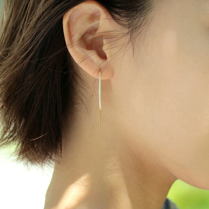 楽天市場】K18 K10 天然 ダイヤモンド 計0.26ct アメリカンピアス送料  