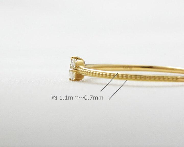楽天市場】K18 天然ダイヤモンド 0.1ct 四本爪 一粒 リング 1号〜16号  