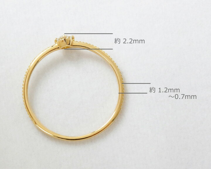 楽天市場】K18 天然ダイヤモンド 0.1ct 四本爪 一粒 リング 1号〜16号  