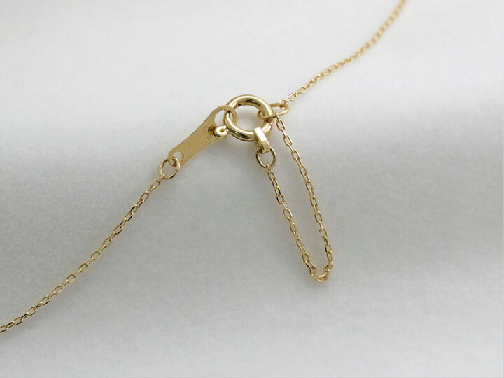K18 0.10ct ミル打ち ホースシュー 馬蹄 ネックレス