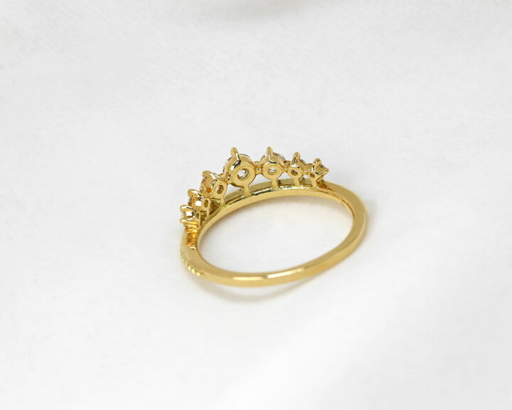 楽天市場】K18 天然ダイヤモンド 計0.37ct ティアラリング 6号〜16号 