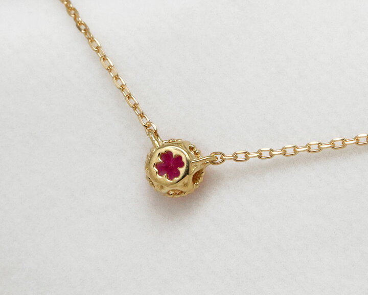 楽天市場】K18 K10 天然 ルビー 0.1ct ミル打ち 一粒 ネックレス送料  